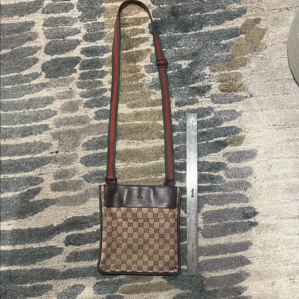 Gucci Tan and Brown monogrammed canvas Crossbody Bag